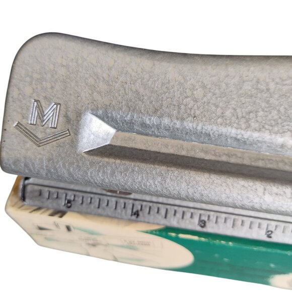 Vtg Mutual Adjustable Hand Punch No 20 Original Box Metal 2 or 3 Hole Made USA - Picture 7 of 16